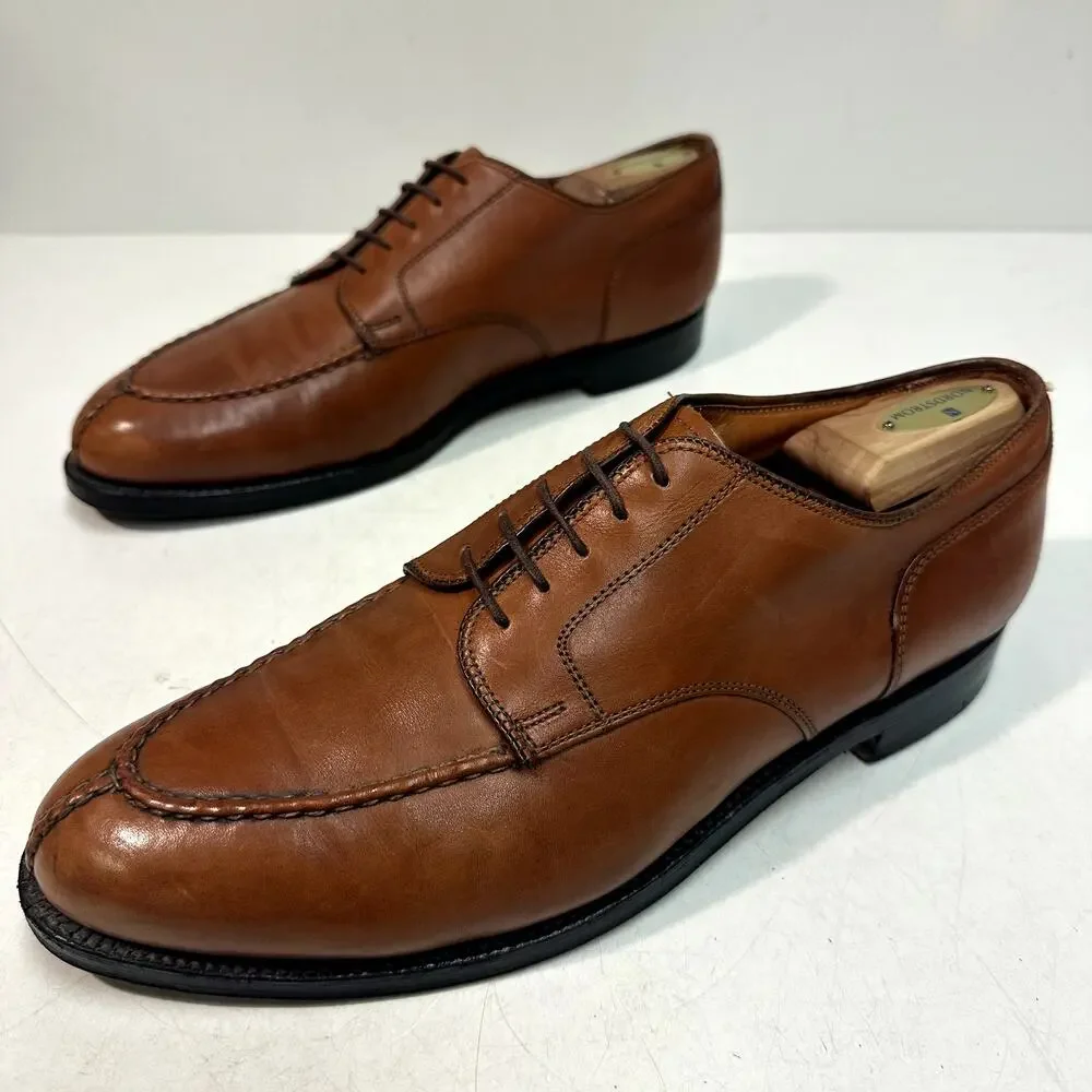 VERY GOOD Alden 962 Norwegian Front Blucher Burnished Tan Calf NST 10.5 Wide E